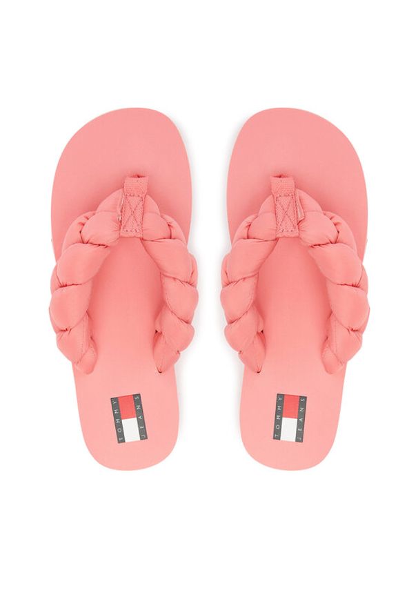 Tommy Jeans Japonki Braided Thong Beach Sandal EN0EN02877 Różowy. Kolor: różowy. Materiał: materiał