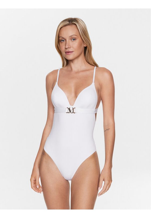 Strój kąpielowy Max Mara Beachwear. Kolor: biały. Materiał: syntetyk