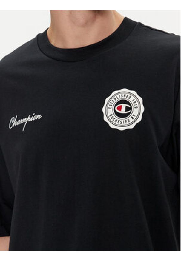 Champion T-Shirt 219855 Czarny Custom Fit. Kolor: czarny. Materiał: bawełna