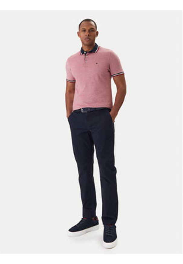 Jack & Jones Polo Paulos 12136668 Czerwony Slim Fit. Typ kołnierza: polo. Kolor: czerwony. Materiał: bawełna