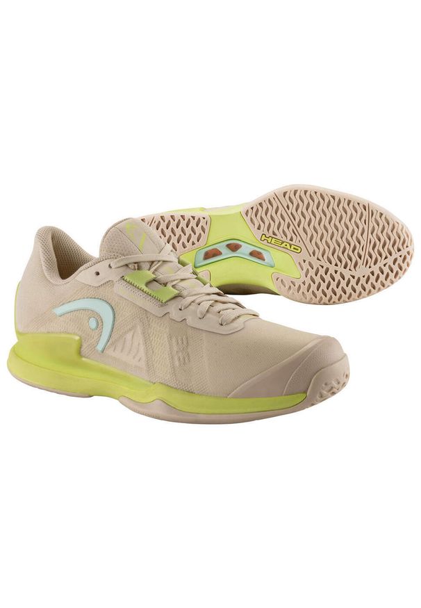 Buty do tenisa damskie Head Sprint Pro 3.5. Zapięcie: sznurówki. Kolor: beżowy, różowy, wielokolorowy. Materiał: syntetyk, tkanina, materiał. Szerokość cholewki: normalna. Sport: tenis, bieganie
