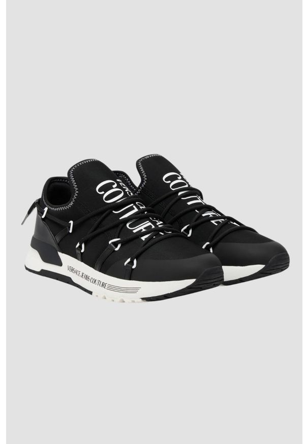 Versace Jeans Couture - VERSACE JEANS COUTURE Czarne męskie sneakersy Fondo Dynamic Dis. Sa6. Kolor: czarny