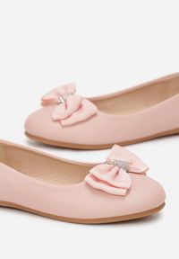 Born2be - Różowe Balerinki z Kokardką na Okrągłym Nosku Icelia. Nosek buta: okrągły. Zapięcie: bez zapięcia. Kolor: różowy #3