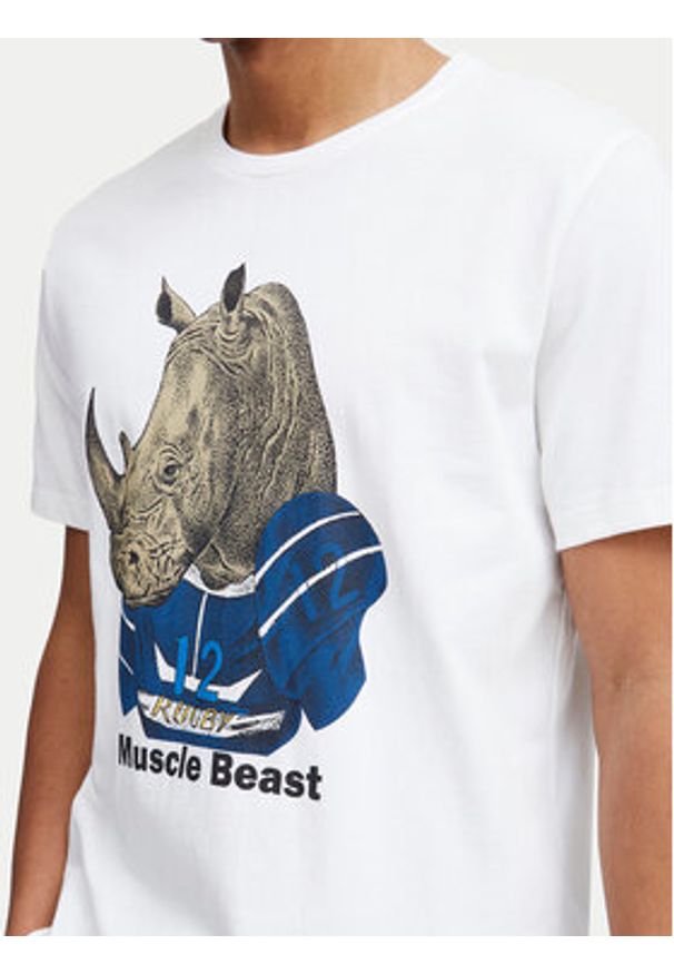 Blend T-Shirt 20717297 Biały Regular Fit. Kolor: biały. Materiał: bawełna