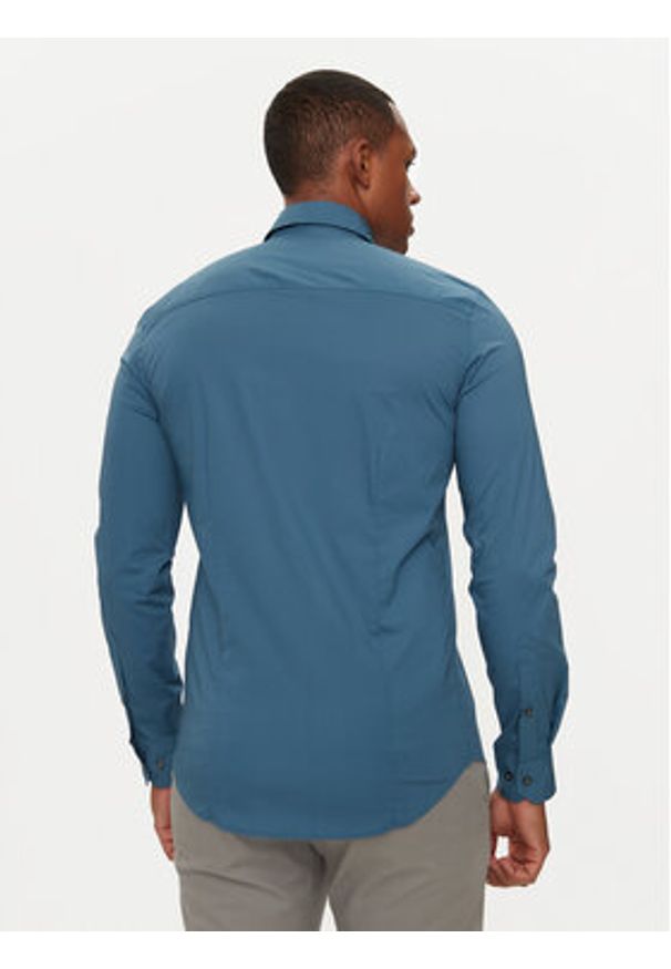 Sisley Koszula 5CNX5QL19 Niebieski Slim Fit. Kolor: niebieski. Materiał: bawełna
