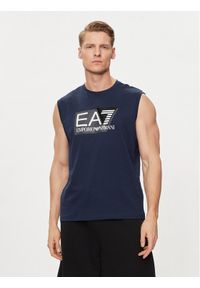 EA7 Emporio Armani T-Shirt 3DPT80 PJ02Z 1554 Granatowy Regular Fit. Kolor: niebieski. Materiał: bawełna