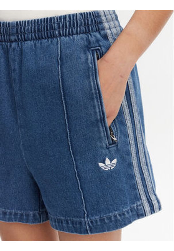 Adidas - adidas Szorty jeansowe adicolor Denim Firebird JD2562 Niebieski Loose Fit. Kolor: niebieski. Materiał: bawełna