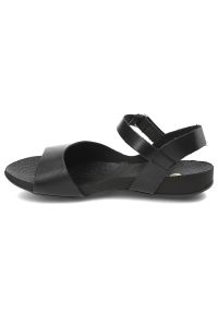 Czarne Sandały Armodo Stylowe Płaskie Obuwie Damskie. Okazja: na spacer. Zapięcie: pasek. Kolor: czarny. Materiał: skóra. Sezon: lato. Obcas: na platformie. Styl: elegancki #3