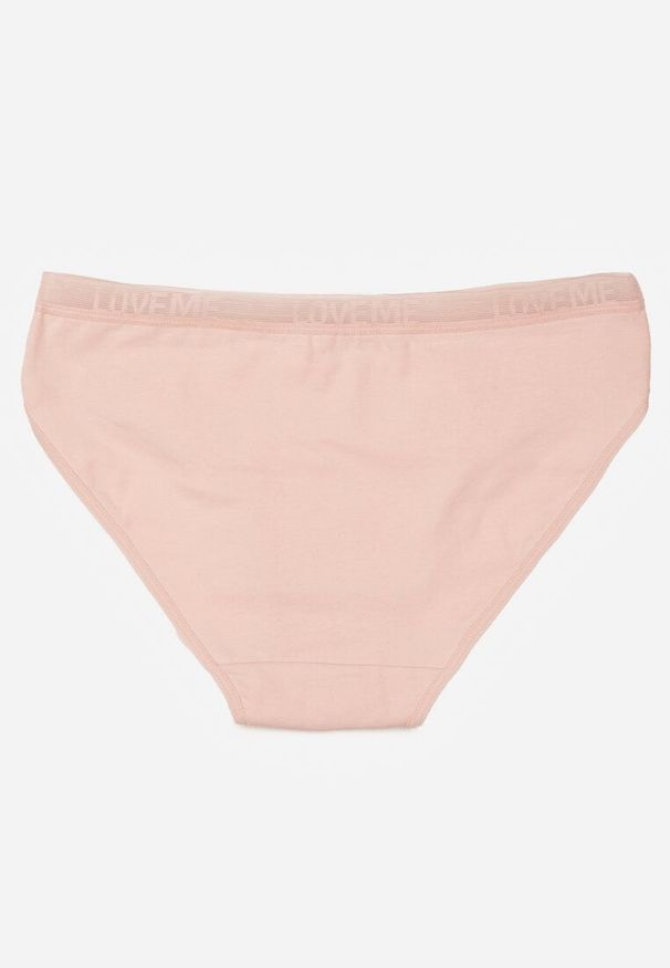 Born2be - Jasnoróżowe Majtki Figi z Bawełną i Ozdobnymi Napisami Phioreia. Kolor: różowy. Materiał: bawełna. Wzór: napisy