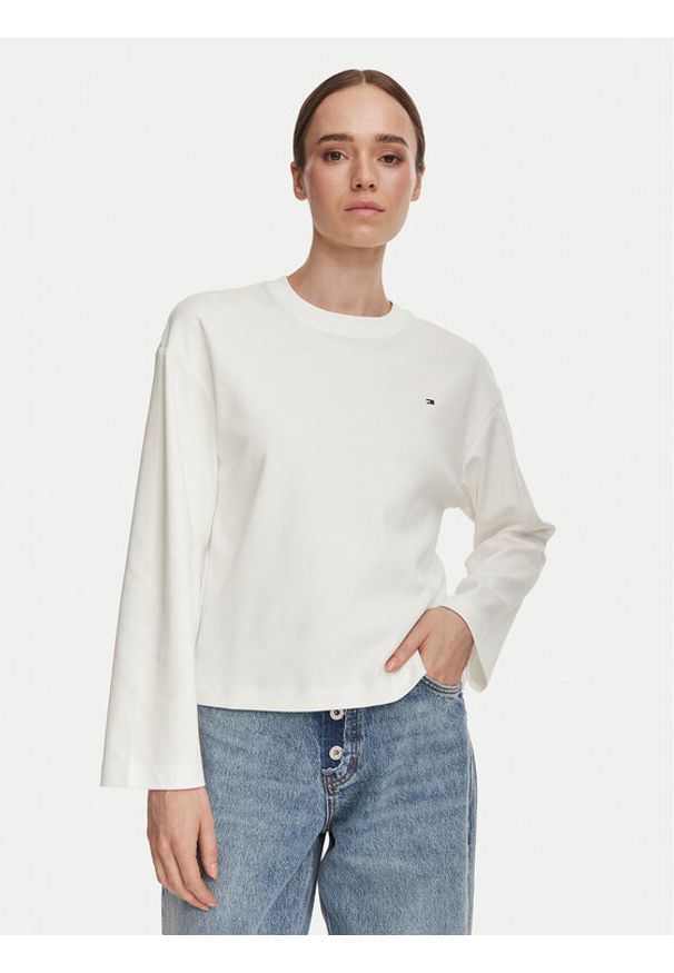 TOMMY HILFIGER - Tommy Hilfiger Bluzka WW0WW51740 Biały Relaxed Fit. Kolor: biały. Materiał: bawełna