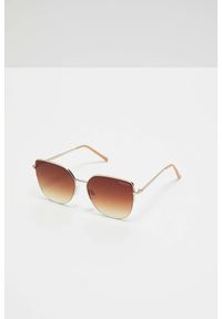 MOODO - Okulary przeciwsłoneczne z metalowymi oprawkami brązowe. Kolor: brązowy