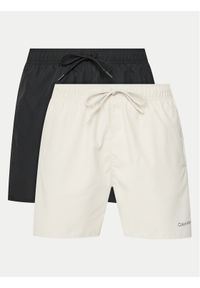 Calvin Klein Swimwear Komplet 2 par szortów kąpielowych KM0KM01165 Kolorowy Regular Fit. Materiał: syntetyk. Wzór: kolorowy