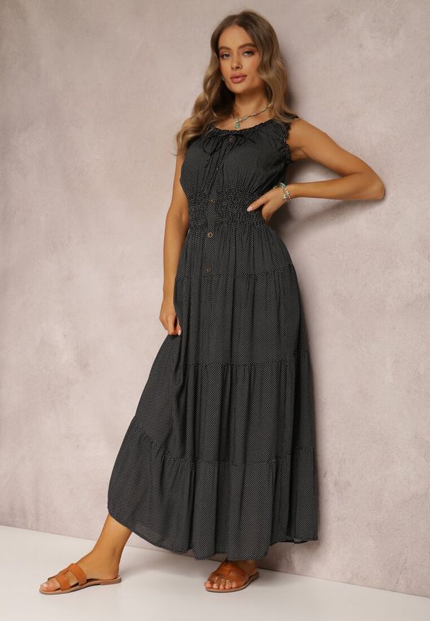 Renee - Czarna Sukienka Kilroy. Kolor: czarny. Długość rękawa: bez rękawów. Sezon: lato. Typ sukienki: rozkloszowane. Styl: boho. Długość: maxi