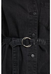 Answear Lab kurtka jeansowa damska kolor czarny przejściowa oversize. Kolor: czarny. Materiał: jeans. Styl: wakacyjny