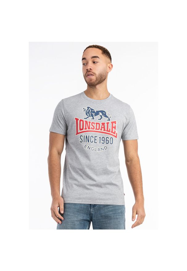 T-shirt o klasycznym kroju Lonsdale Gonfirth. Kolor: niebieski, szary, wielokolorowy. Materiał: bawełna