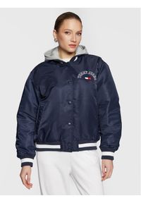 Tommy Jeans Kurtka bomber Graphic DW0DW14936 Granatowy Regular Fit. Kolor: niebieski. Materiał: syntetyk