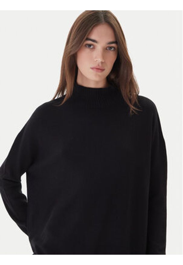Kontatto Sweter 3M0822C Czarny Relaxed Fit. Kolor: czarny. Materiał: syntetyk