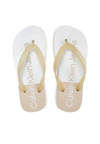 Calvin Klein Jeans Japonki Beach Sandal Flatform Monologo YW0YW01617 Écru