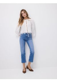Reserved - Jeansy flare cropped - niebieski. Kolor: niebieski #1