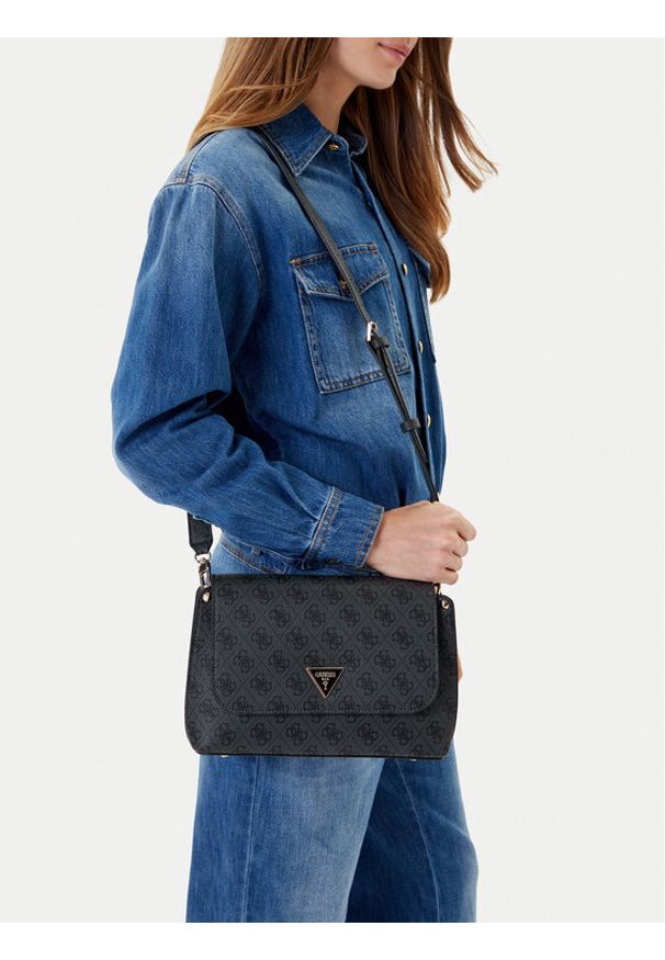 Guess Torebka Meridian II HWSG69 74200 Szary. Kolor: szary. Materiał: skórzane