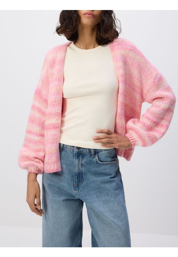 Reserved - Wzorzysty kardigan - wielobarwny. Materiał: dzianina