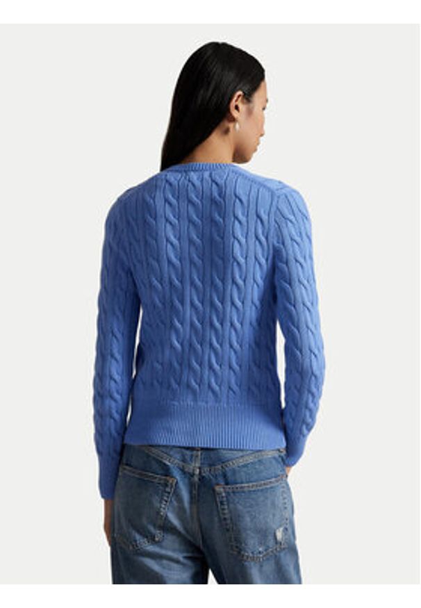 Polo Ralph Lauren Kardigan 211971868009 Błękitny Slim Fit. Typ kołnierza: polo. Kolor: niebieski. Materiał: bawełna