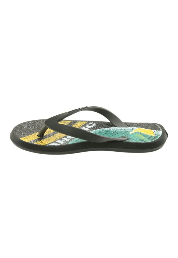 Klapki buty dziecięce Rider 82563 czarne szare zielone żółte. Okazja: na plażę. Kolor: żółty, wielokolorowy, szary, czarny, zielony. Materiał: guma, materiał, syntetyk. Styl: wakacyjny