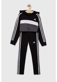 Adidas - adidas dres dziecięcy kolor czarny. Kolor: czarny. Materiał: dresówka #1