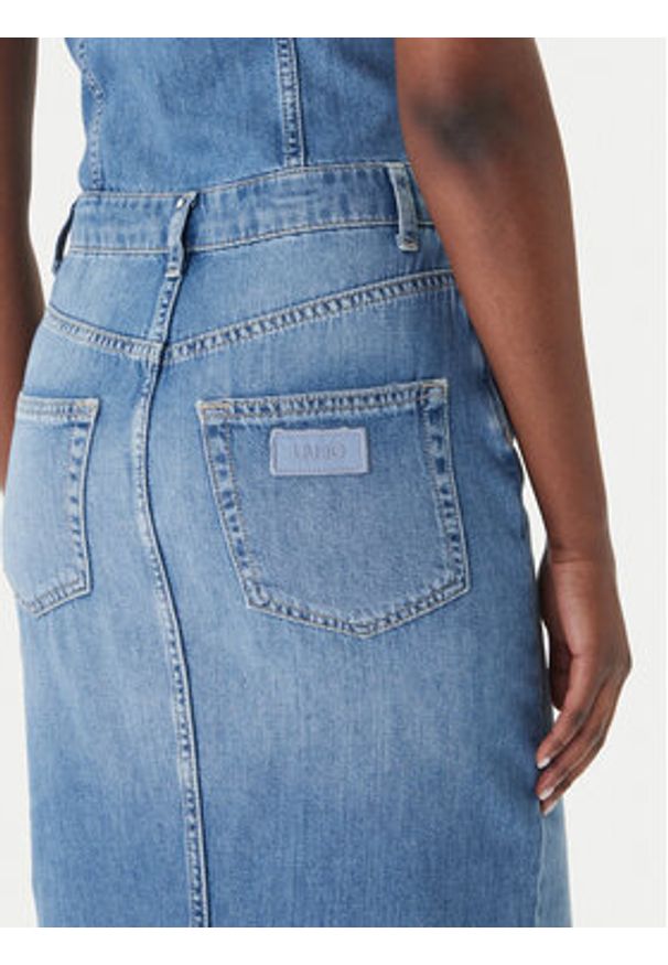 Liu Jo Sukienka jeansowa UA6123 D0309 Niebieski Regular Fit. Kolor: niebieski. Materiał: bawełna