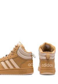 Adidas - adidas Sneakersy HOOPS 3.0 MID WINTER IF2636 Beżowy. Kolor: beżowy. Materiał: skóra