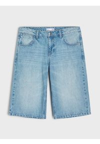Sinsay - Szorty jeansowe bermudy - niebieski. Kolor: niebieski. Materiał: jeans #1