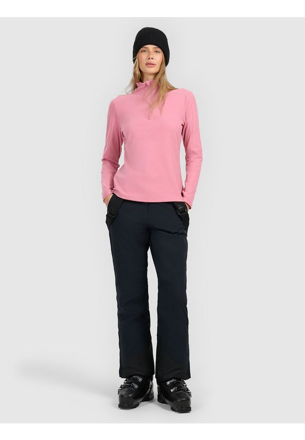 4f - 4F Bielizna termiczna polarowa (góra) damska - różowa XL. Typ kołnierza: kołnierzyk stójkowy. Kolor: różowy. Materiał: polar. Sezon: zima. Sport: turystyka piesza