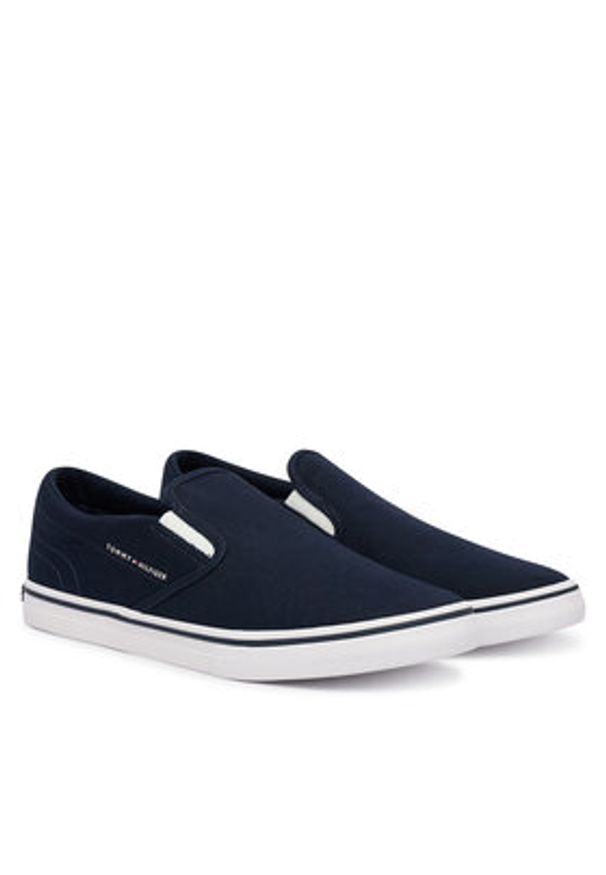 TOMMY HILFIGER - Tommy Hilfiger Tenisówki Vulc Core Slip On FM0FM05689 Granatowy. Zapięcie: bez zapięcia. Kolor: niebieski. Materiał: materiał