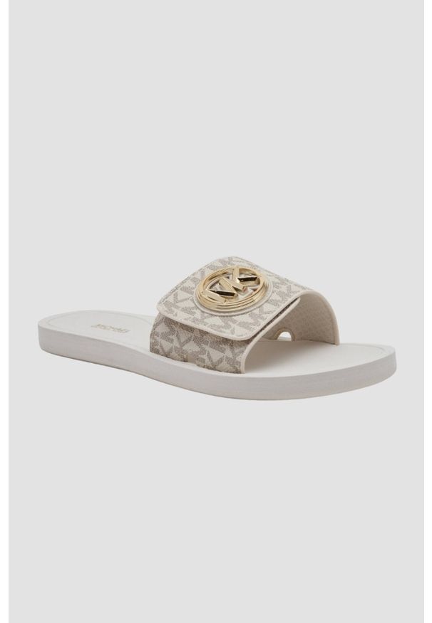 Michael Kors - MICHAEL KORS Białe klapki damskie MK Charm, Rozmiar 39. Kolor: biały