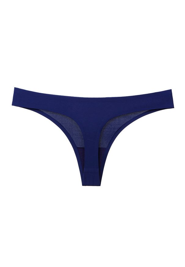 Intica - Stringi bezszwowe niewidoczne pod odzieżą Trayanka. Kolor: niebieski. Materiał: materiał, skóra