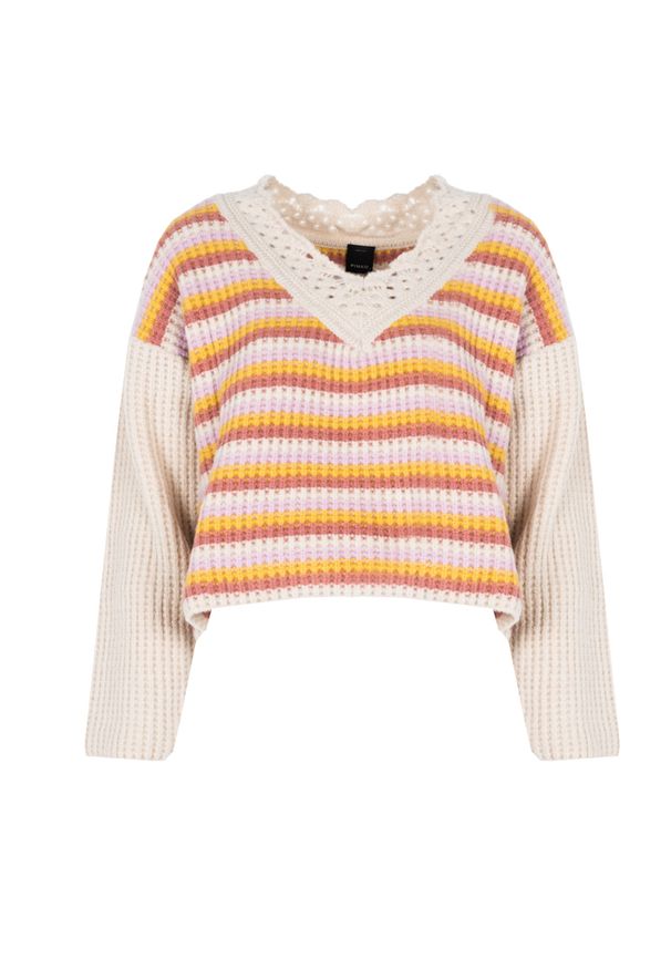 Pinko Sweter "Granatina" | 1G189L A05U | Kobieta | Wielokolorowy. Okazja: na co dzień. Kolor: wielokolorowy. Materiał: wełna, poliamid, akryl. Długość: krótkie. Sezon: lato. Styl: elegancki, casual