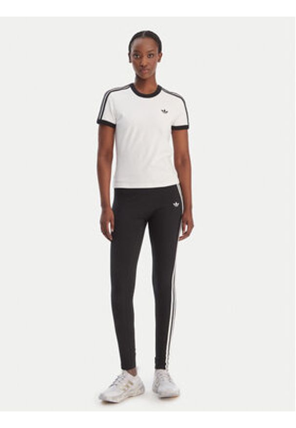 Adidas - adidas Legginsy 3-Stripes KD5572 Czarny Slim Fit. Kolor: czarny. Materiał: bawełna