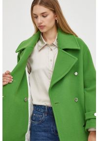 Beatrice B płaszcz wełniany kolor zielony przejściowy oversize. Kolor: zielony. Materiał: wełna. Styl: klasyczny #6