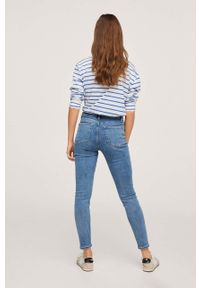 mango - Mango jeansy Anne damskie high waist. Stan: podwyższony. Kolor: niebieski #7