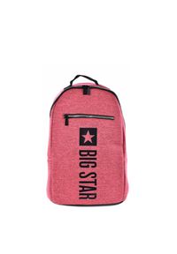 Big Star Accessories - Plecak damski Big Star, materiał tekstylny z pojemną komorą główną kieszenią zapinaną na zamek oraz wzmocnionymi uchwytami paskiem do przenoszenia i. Kolor: czerwony. Materiał: materiał. Wzór: melanż. Styl: casual, sportowy #1