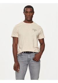 TOMMY HILFIGER - Tommy Hilfiger T-Shirt UM0UM02916 Beżowy Regular Fit. Kolor: beżowy. Materiał: bawełna