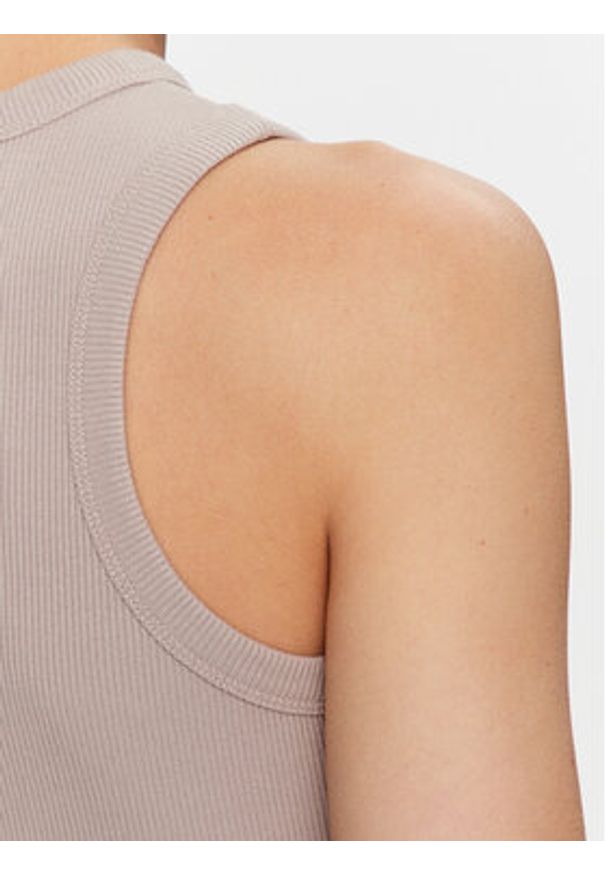 Guess Top Edie V3GP19 K8RT2 Beżowy Slim Fit. Kolor: beżowy. Materiał: wiskoza