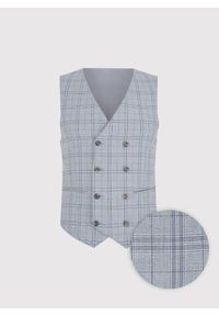 Pako Lorente - PAKO LORENTE - Dwurzędowa kamizelka męska w kratę. Materiał: poliester, wiskoza, elastan. Styl: młodzieżowy, elegancki #3