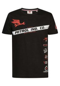 Petrol Industries T-Shirt M-1030-TSR626 Czarny Regular Fit. Kolor: czarny #1