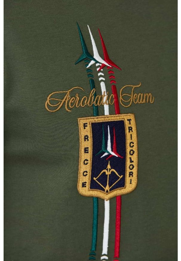 Aeronautica Militare - AERONAUTICA MILITARE Zielony bawełniany męski t-shirt Frecce Tricolori Short Sleeve, Rozmiar M. Kolor: zielony. Materiał: bawełna