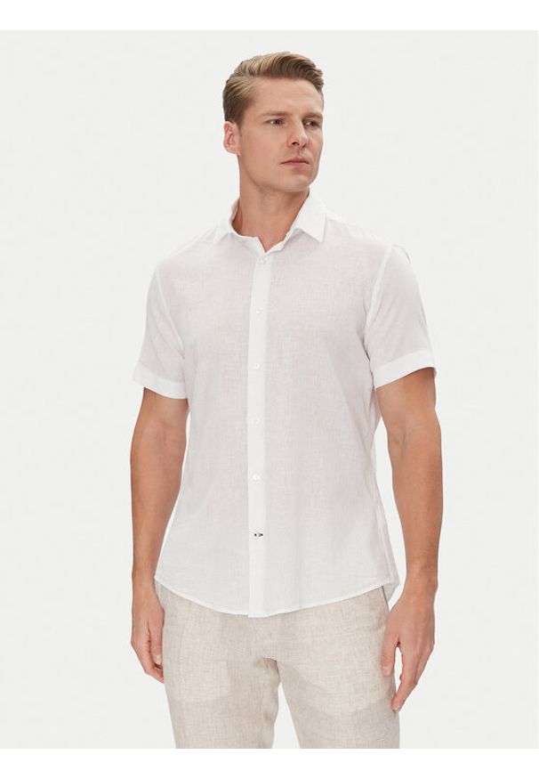 JOOP! Koszula 17 JSH-209Pit 30047056 Écru Slim Fit. Kolor: kremowy. Materiał: len, bawełna