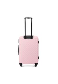 Wittchen - Zestaw walizek z ABS-u z geometrycznym tłoczeniem jasny róż. Kolor: różowy. Materiał: poliester. Wzór: geometria. Styl: elegancki #3