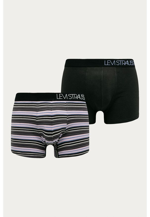 Levi's® - Levi's - Bokserki (2-pack). Kolor: czarny. Materiał: bawełna, dzianina, elastan