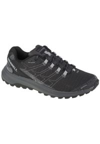 Buty do biegania męskie, Merrell Fly Strike. Kolor: wielokolorowy, szary, czarny, brązowy. Materiał: guma, tkanina