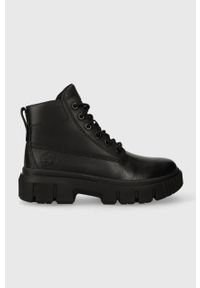 Timberland workery skórzane Greyfield Leather Boot damskie kolor czarny na płaskim obcasie TB0A5ZDR0011. Nosek buta: okrągły. Zapięcie: sznurówki. Kolor: czarny. Materiał: skóra. Obcas: na obcasie. Styl: klasyczny. Wysokość obcasa: niski #1